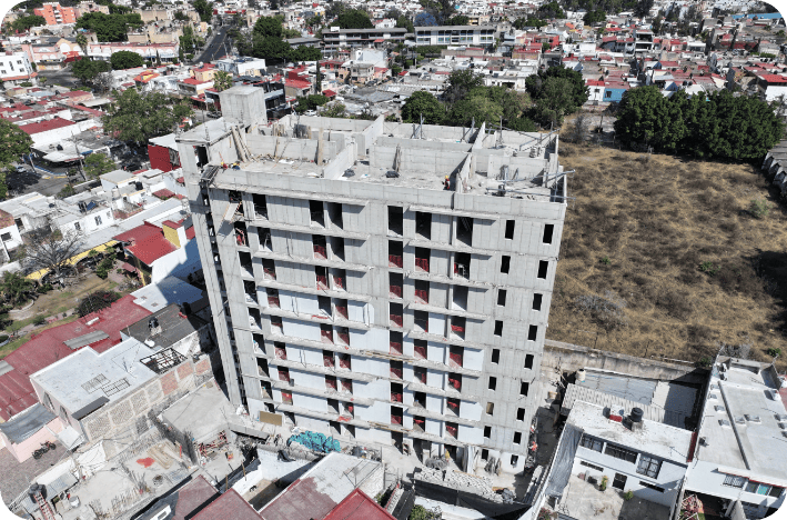 Imagen del grupo dac, edificion en construcción de Liiv Jardines